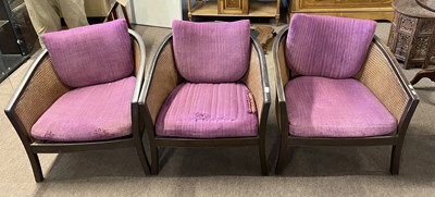 Lot 537 - A set of three early 20th Century bergere bow...