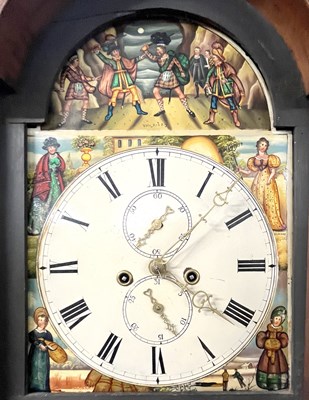 Lot 553 - 19th Century long case clock with painted arch...