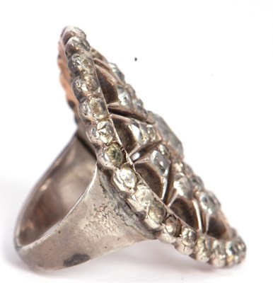 Lot 8 - A Georgian style paste set ring, the curved...