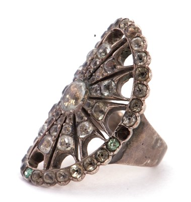 Lot 8 - A Georgian style paste set ring, the curved...