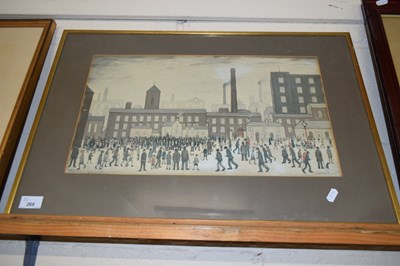 Lot 269 - L S LOWRY, COLOURED PRINT, INDUSTRIAL CITY...