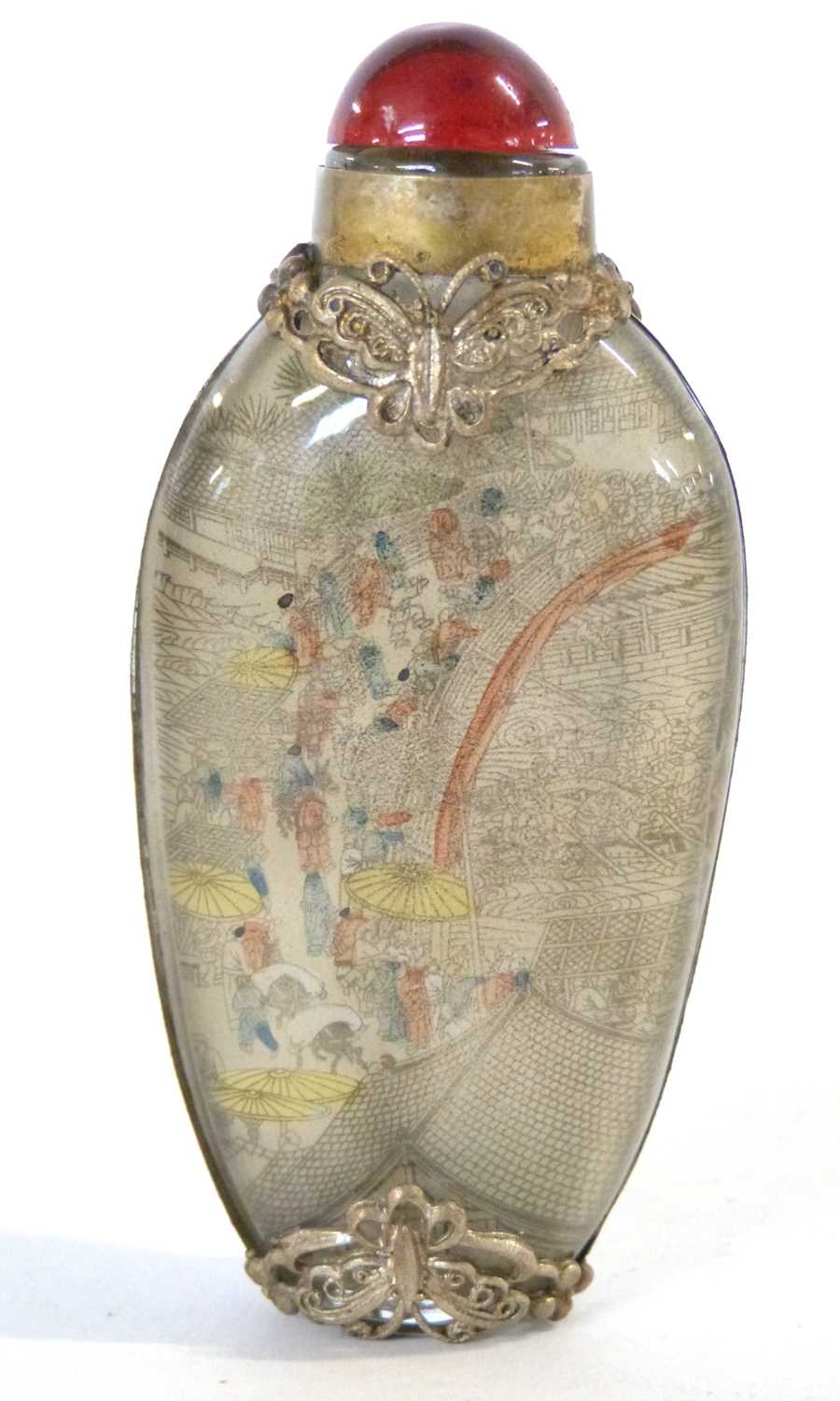 Lot 490 - Antique Chinese reverse-painted snuff bottle...