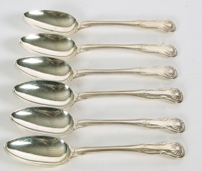Lot 33 - Six Victorian silver Kings pattern tablespoons,...