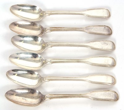 Lot 21 - Six Victorian silver teaspoons, fiddle and...