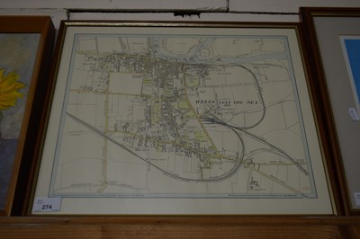 Lot 274 - MAP OF WELLS-NEXT-THE-SEA, F/G, 46CM WIDE