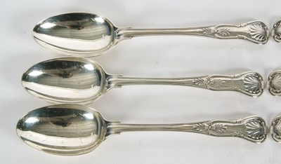 Lot 37 - Six Kings pattern tablespoons, double struck,...