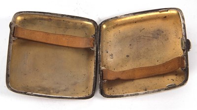 Lot 46 - A George V silver cigarette case of square...