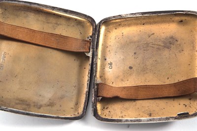 Lot 46 - A George V silver cigarette case of square...