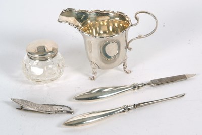 Lot 47 - Mixed Lot: A small George V silver cream jug...