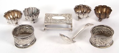 Lot 50 - Mixed Lot: A pair of Art Nouveau silver...