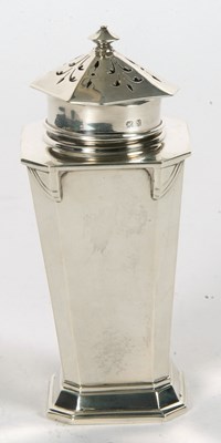 Lot 51 - An Art Deco silver caster of plain tapering...