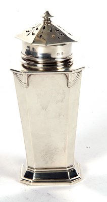 Lot 51 - An Art Deco silver caster of plain tapering...