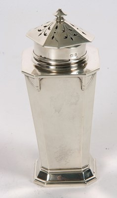 Lot 51 - An Art Deco silver caster of plain tapering...