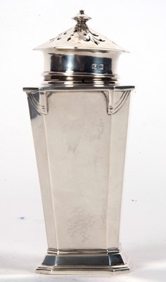 Lot 51 - An Art Deco silver caster of plain tapering...