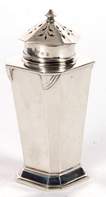 Lot 51 - An Art Deco silver caster of plain tapering...