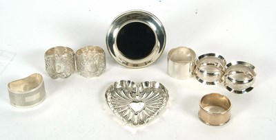 Lot 52 - Mixed Lot: A Victorian silver embossed heart...