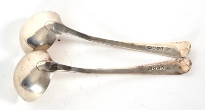 Lot 58 - A pair of George III silver sauce ladles, Old...