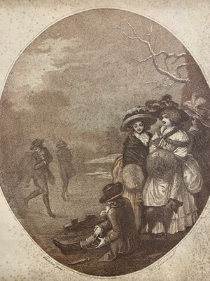 Lot 63 - Three oval stipple engravings on paper:...