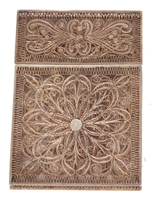 Lot 78 - An antique Middle Eastern white metal card...