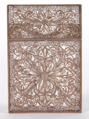 Lot 78 - An antique Middle Eastern white metal card...