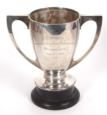 Lot 79 - George V silver twin handled trophy engraved...