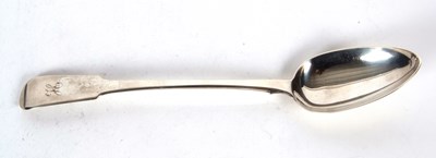 Lot 95 - A George V silver fiddle pattern basting spoon,...
