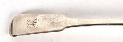 Lot 95 - A George V silver fiddle pattern basting spoon,...