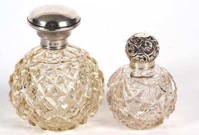 Lot 107 - Mixed Lot: Large moulded glass scent bottle...