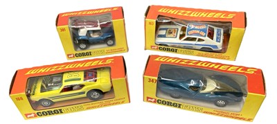 Lot 61 - Four boxed Corgi Whizzwheels cars, to include:...