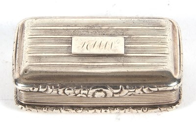 Lot 136 - A George IV silver snuff box of rectangular...