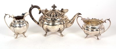 Lot 159 - An Edwardian three piece bachelor tea service...