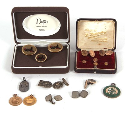 Lot 169 - Mixed Lot: Two 9ct gold fobs, one engraved to...