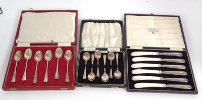 Lot 183 - Mixed Lot: A cased set of six fancy back or...