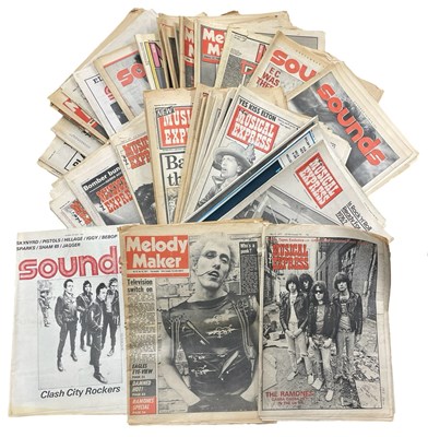 Lot 111 - A collection of various 1970s+ music magazines,...