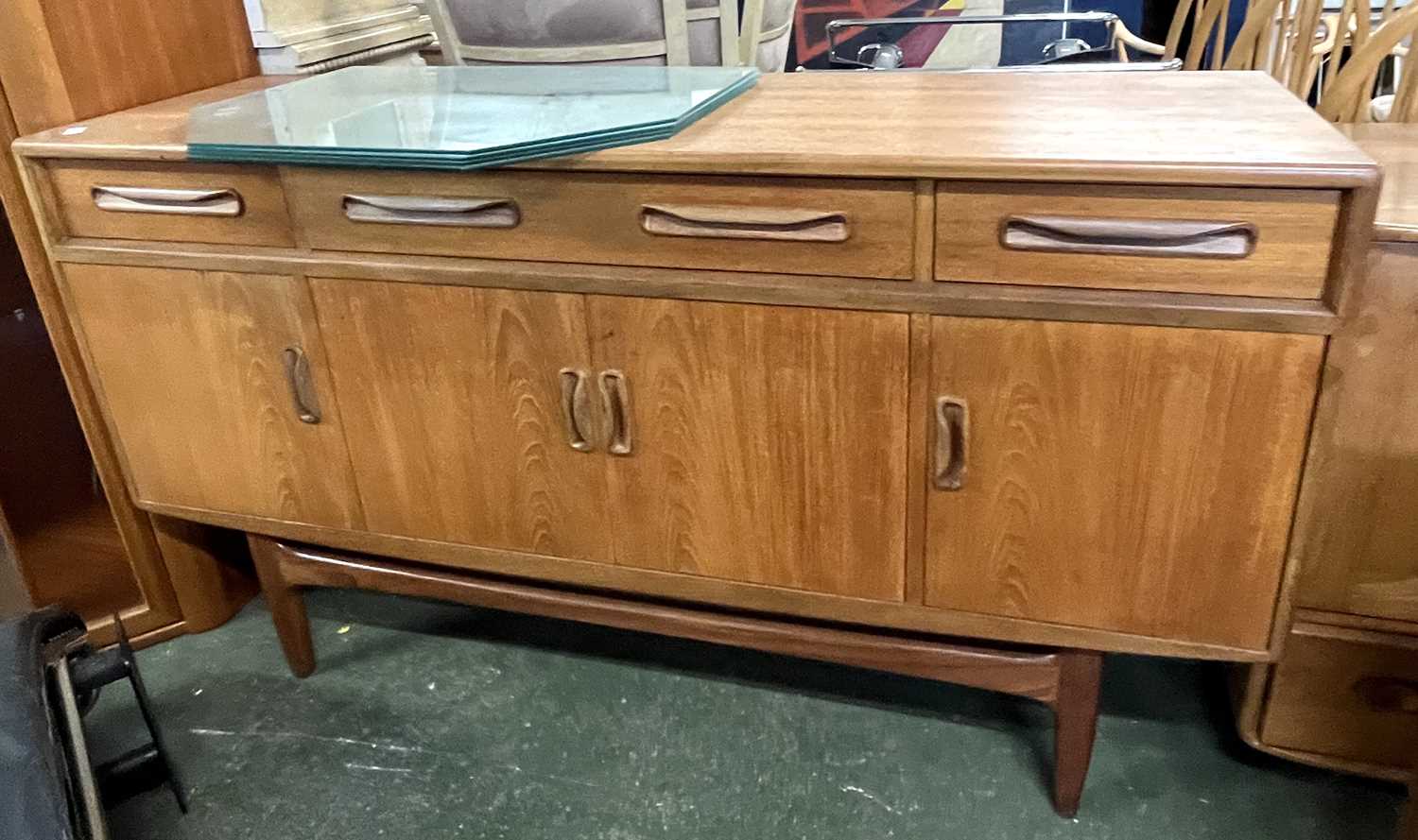 Lot 204 - Mid Century teak G-Plan sideboard with three...