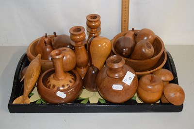 Lot 13 - Mixed Lot: Various polished wooden fruit etc