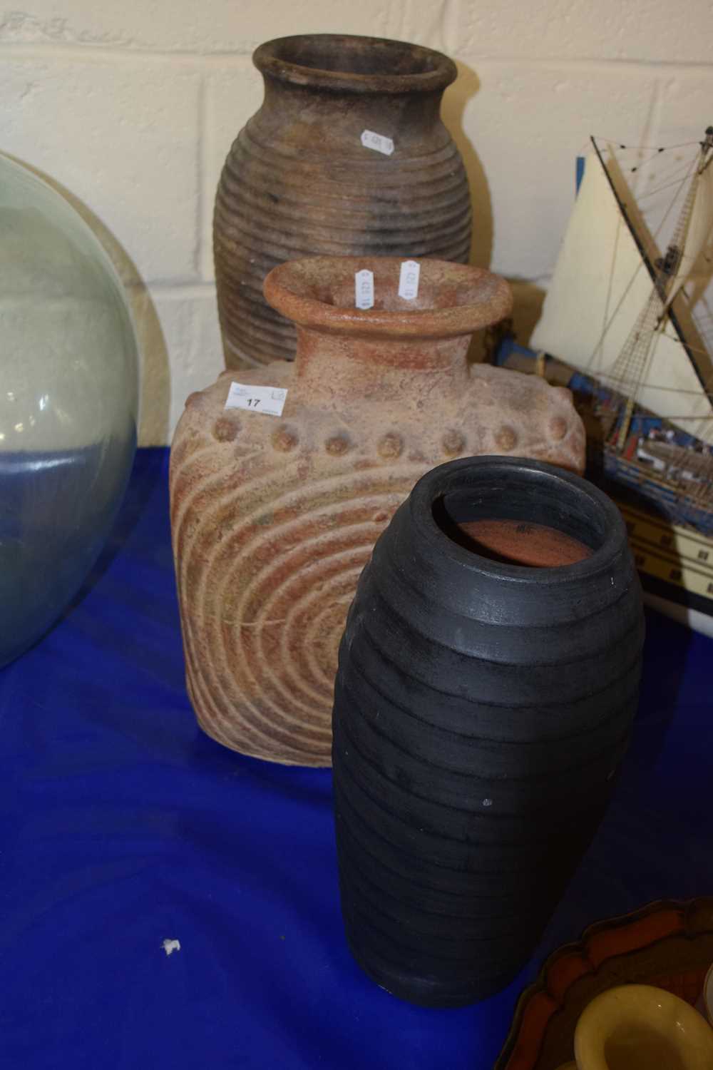 Lot 17 A group of three large contemporary vases