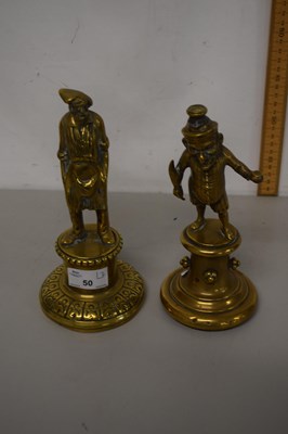Lot 50 - Two brass models Mr Punch and a cobbler