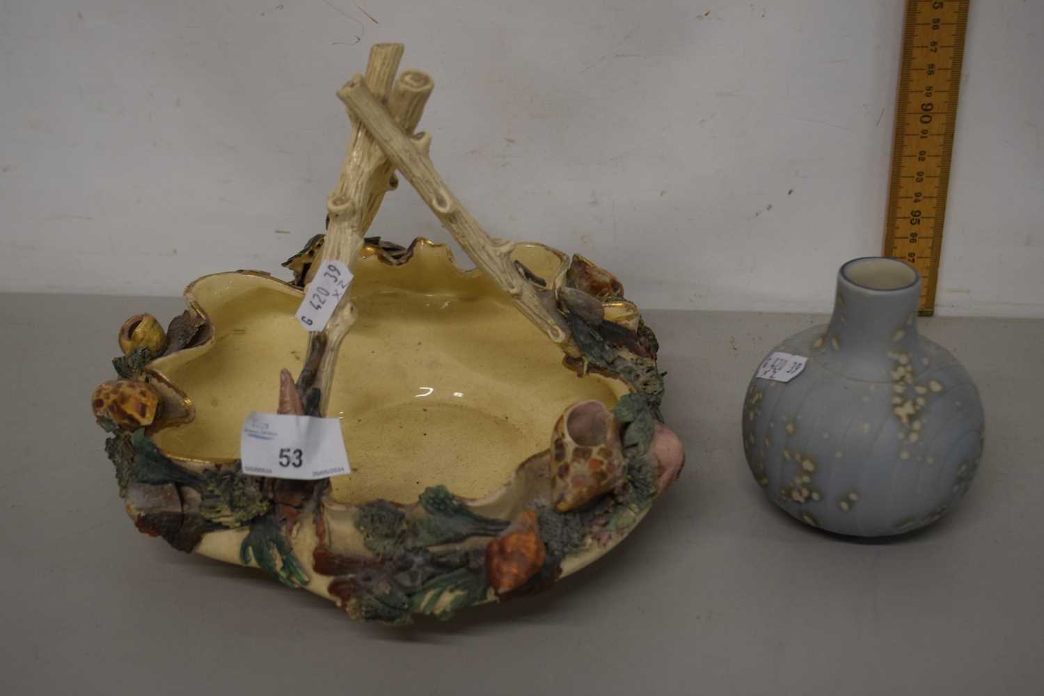 Lot 53 - A Victorian shell encrusted bowl together with...
