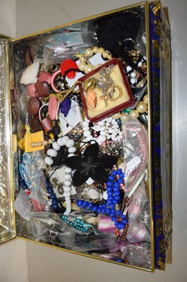 Lot 85 - A large tin of various assorted costume jewellery