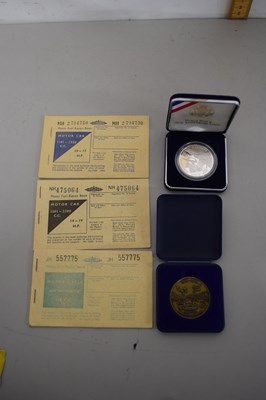 Lot 90 - Mixed Lot: WWII 50th anniversary coin, fuel...