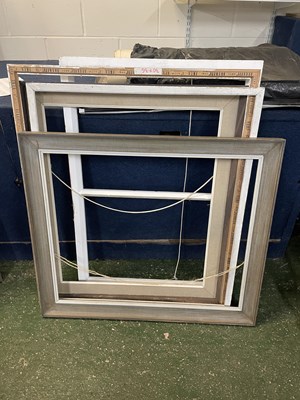 Lot 267 - Five large wooden frames, various sizes....