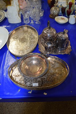 Lot 147 - Mixed Lot: Silver plated tea set, serving...