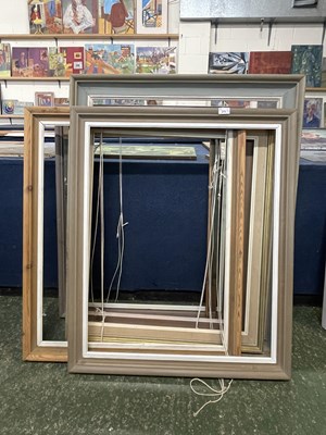 Lot 273 - Seven large wooden frames, various sizes....