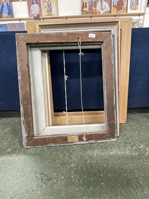 Lot 275 - Five large wooden frames, various sizes....