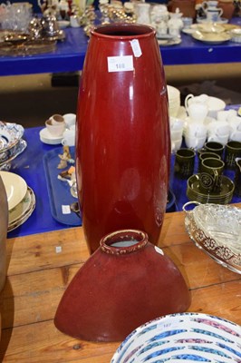 Lot 187 - Large red glazed vase by Scheurich plus one...