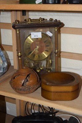 Lot 510 - A 20th Century mantel clock together with a...