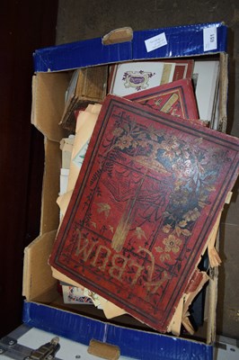 Lot 651 - ONE BOX CONTAINING VICTORIAN SCRAP ALBUMS AND...