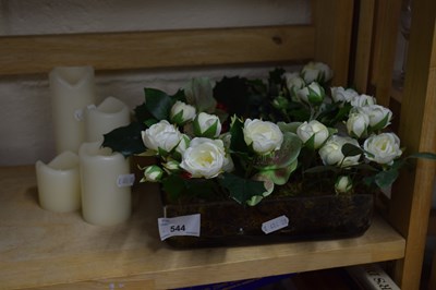 Lot 544 - Simulated flowers, LED candles etc