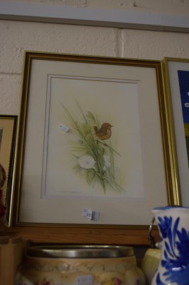 Lot 573 - Andrew Osborne, study of a Wren, framed and...